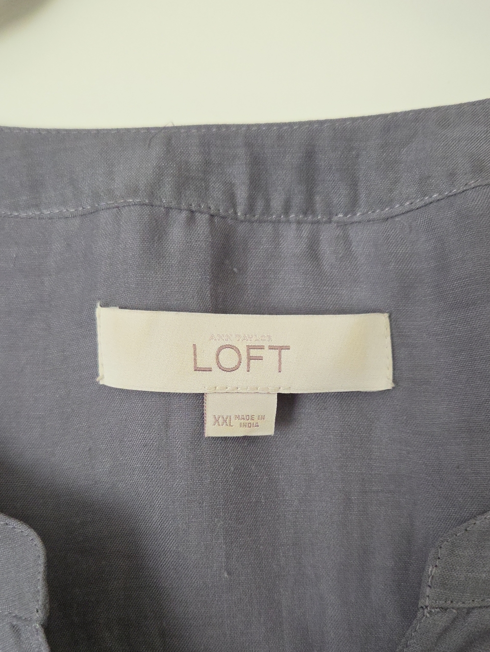 LOFT Slate Gray Sleeveless Ruffle-Front Blouse - Picture 5 of 8
